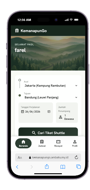 KemanapunGo Home Mockup